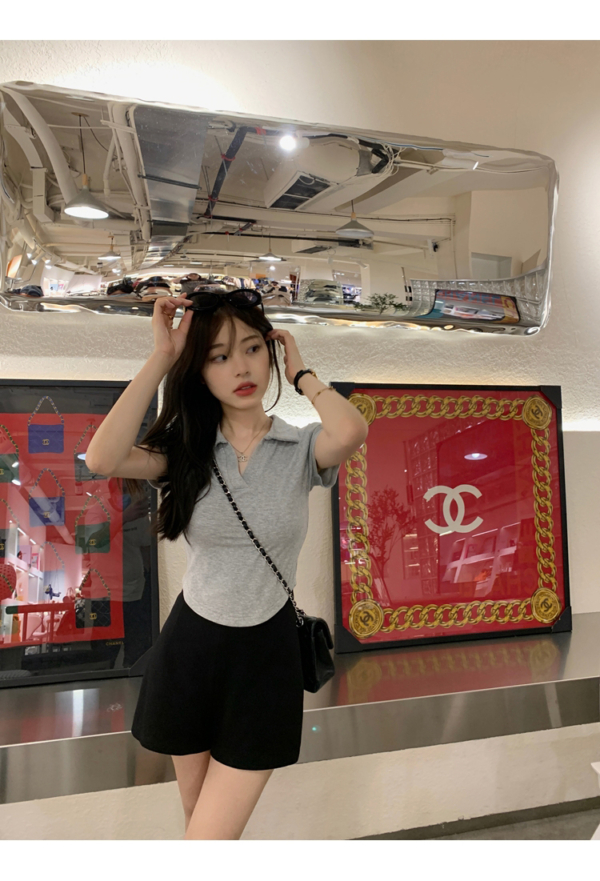 !🌹夏季百搭修身顯瘦短款短袖T恤👚：圖片 6