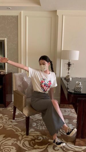 夏上新！高腰開衩半裙女A字裙顯瘦遮胯中長裙半身裙