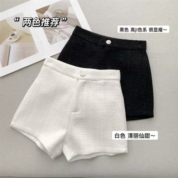 150小矮个子短裤女 小香風高腰闊腿：圖片 2