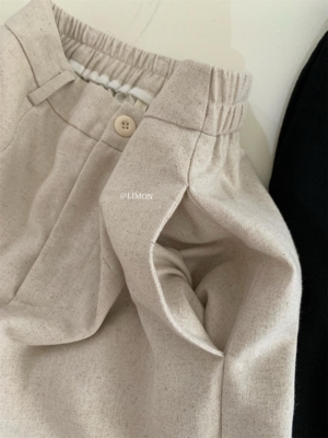 秋上新!質感棉麻遮胯顯瘦半身裙