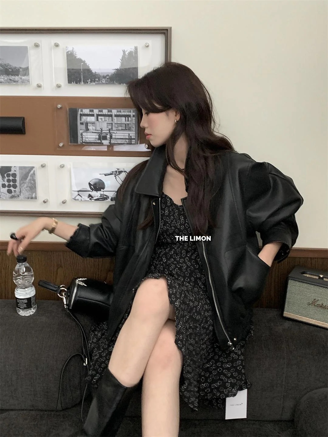 秋上新!可甜可酷少女感!質感在線皮衣短外套:圖片 6