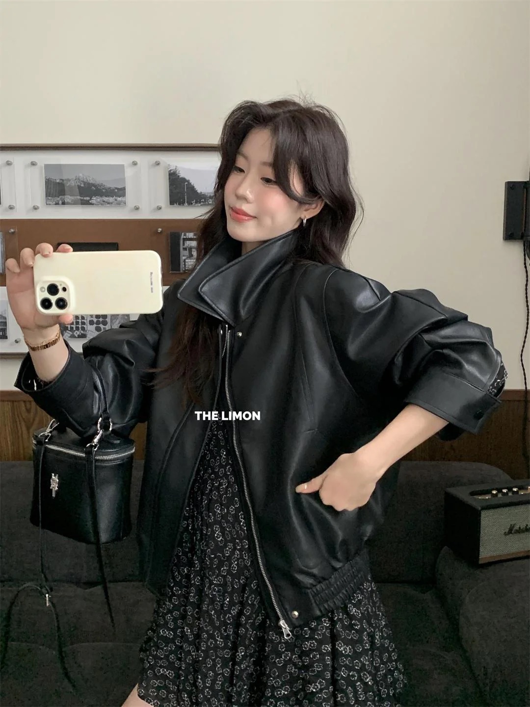 秋上新!可甜可酷少女感!質感在線皮衣短外套