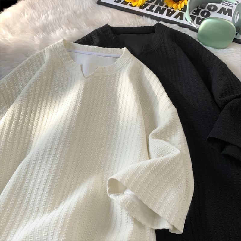 夏季新款V領套頭短袖T恤:圖片 5