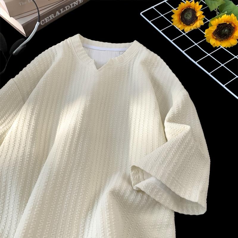 夏季新款V領套頭短袖T恤:圖片 4