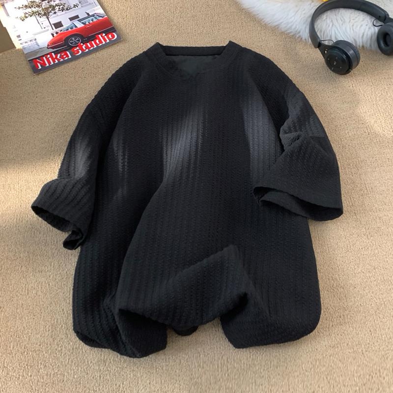 夏季新款V領套頭短袖T恤:圖片 3