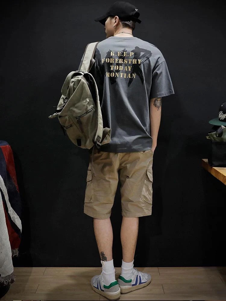 潮牌重磅印花寬鬆舒適基礎百搭短袖T恤:圖片 3