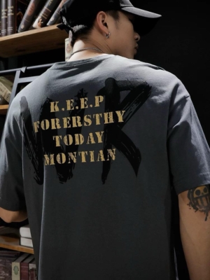 潮牌重磅印花寬鬆舒適基礎百搭短袖T恤